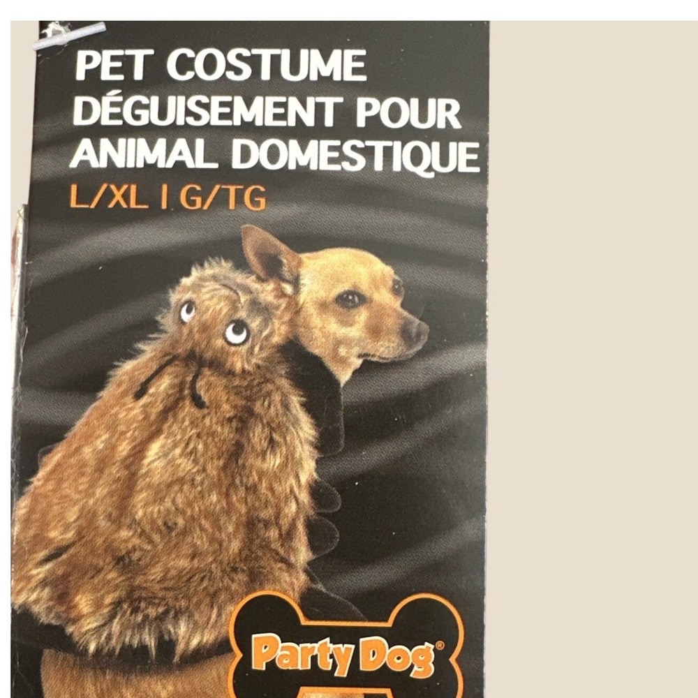 Party Dog Spider Pet Costume Halloween Brown Faux Fur L/XL Large Extra Large